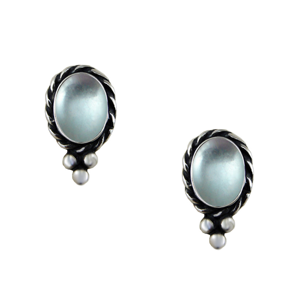 Sterling Silver Little Blue Topaz Post Stud Earrings